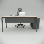 Ear Desk Oak (with 120cm Bottom Shelf)